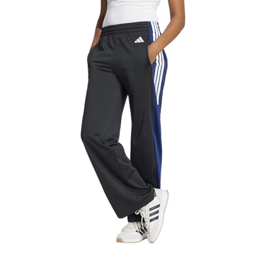 Adidas women's triangular three-stripe fashion track pants, black/dark blue