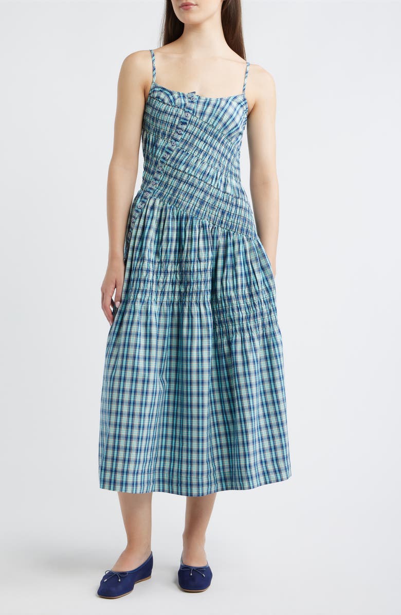 Lyra Check Sleeveless Midi Dress