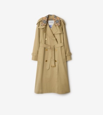 Long Check Collar Castleford Trench Coat in Hamper - Women, Cotton | Burberry&amp;reg; Official