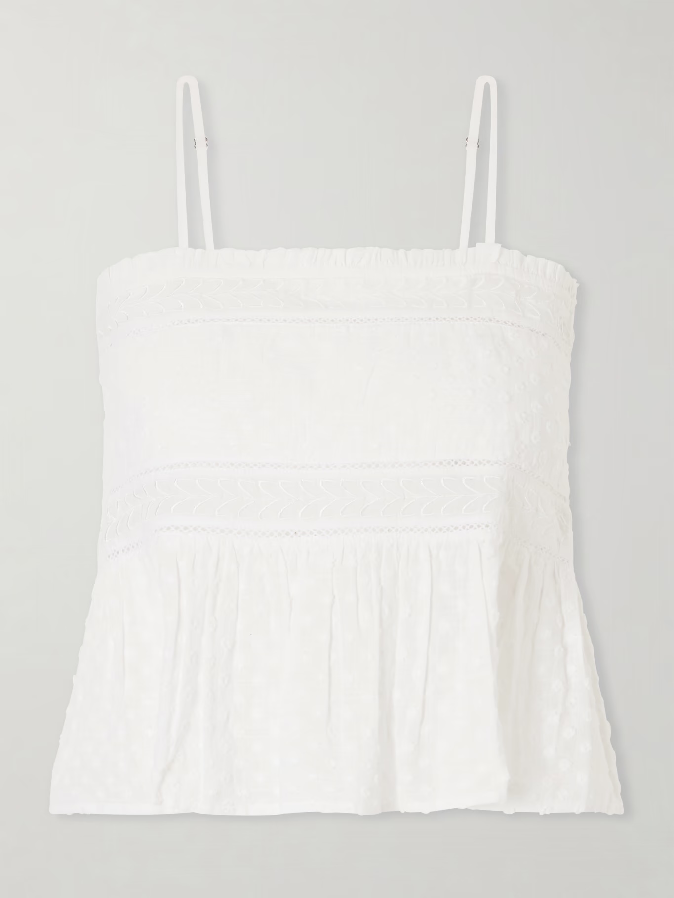 Thierry Colson, Slava ruched pleated embroidered cotton-voile shirt