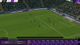 An active football pitch in Football Manager 2021