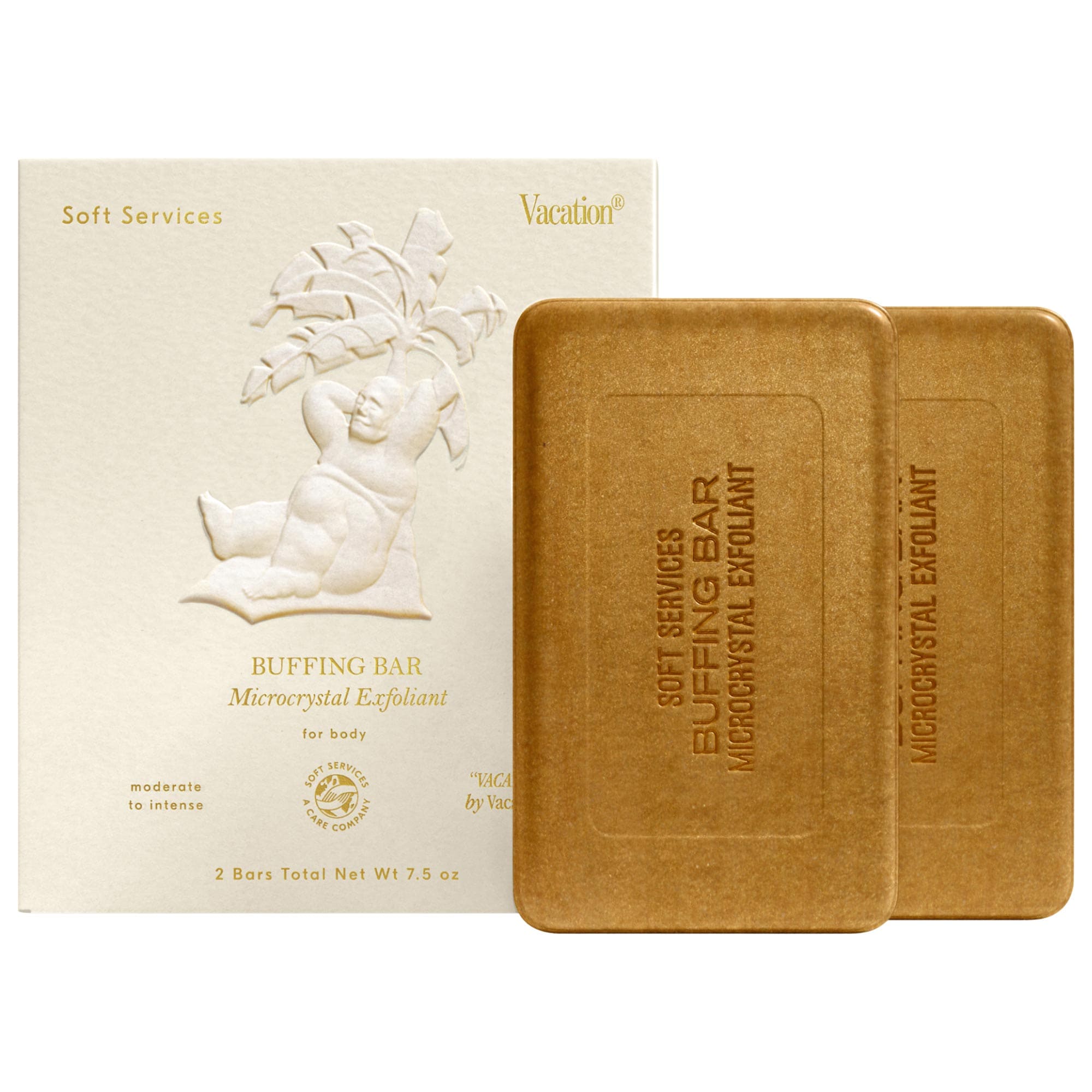Soft Services X Vacation&reg; &mdash; "vacation" Buffing Bar Exfoliating Body Bar (2-Pack) With Coconut, Pineapple &amp; Solar Notes