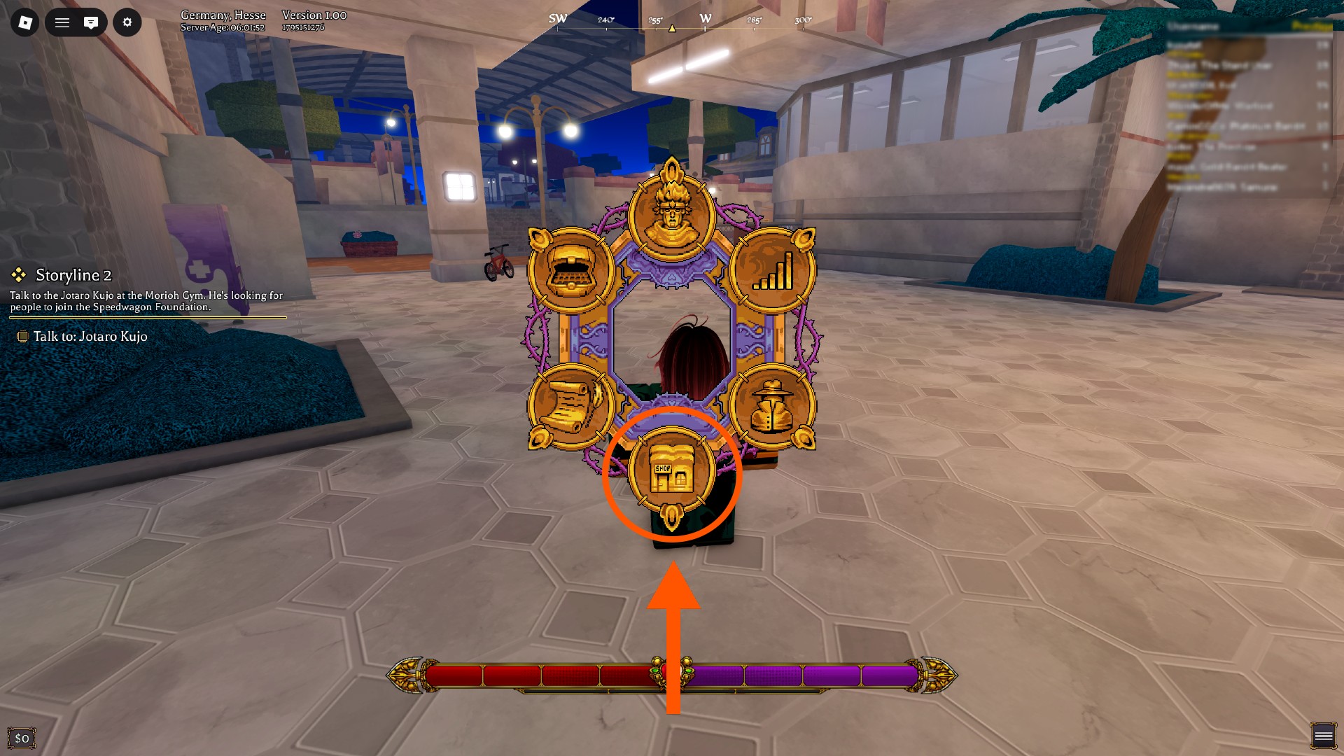 The Shop button where you can redeem Bizarre Lineage codes