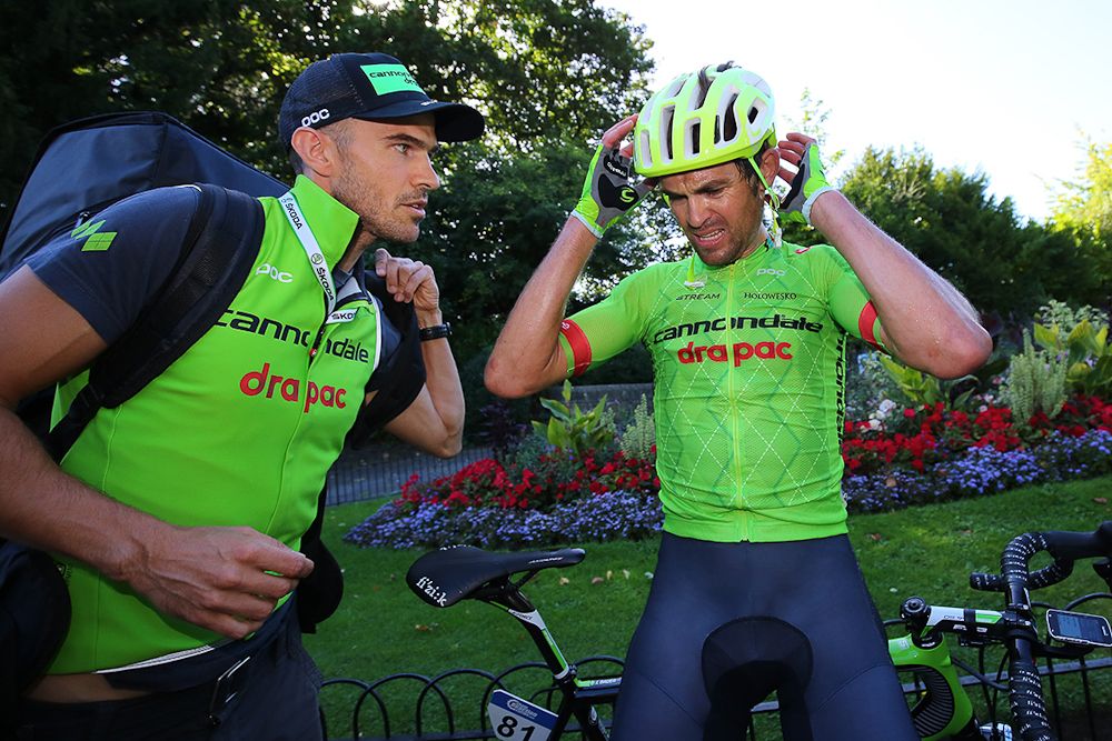 Jack Bauer after winning stage 5 at the Tour of Britain.
