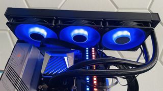 MSI MAG CoreLiquid A15 360 AIO CPU cooler installed