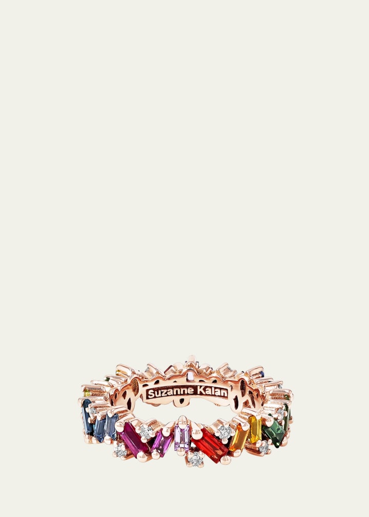 18k Rose Gold Sapphire and Diamond Frenzy Eternity Band Ring