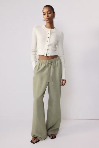 H&M, Linen-Blend Pull-On Trousers