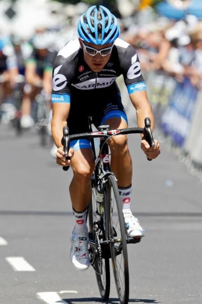 Heinrich Haussler off the front trying to shake things up.