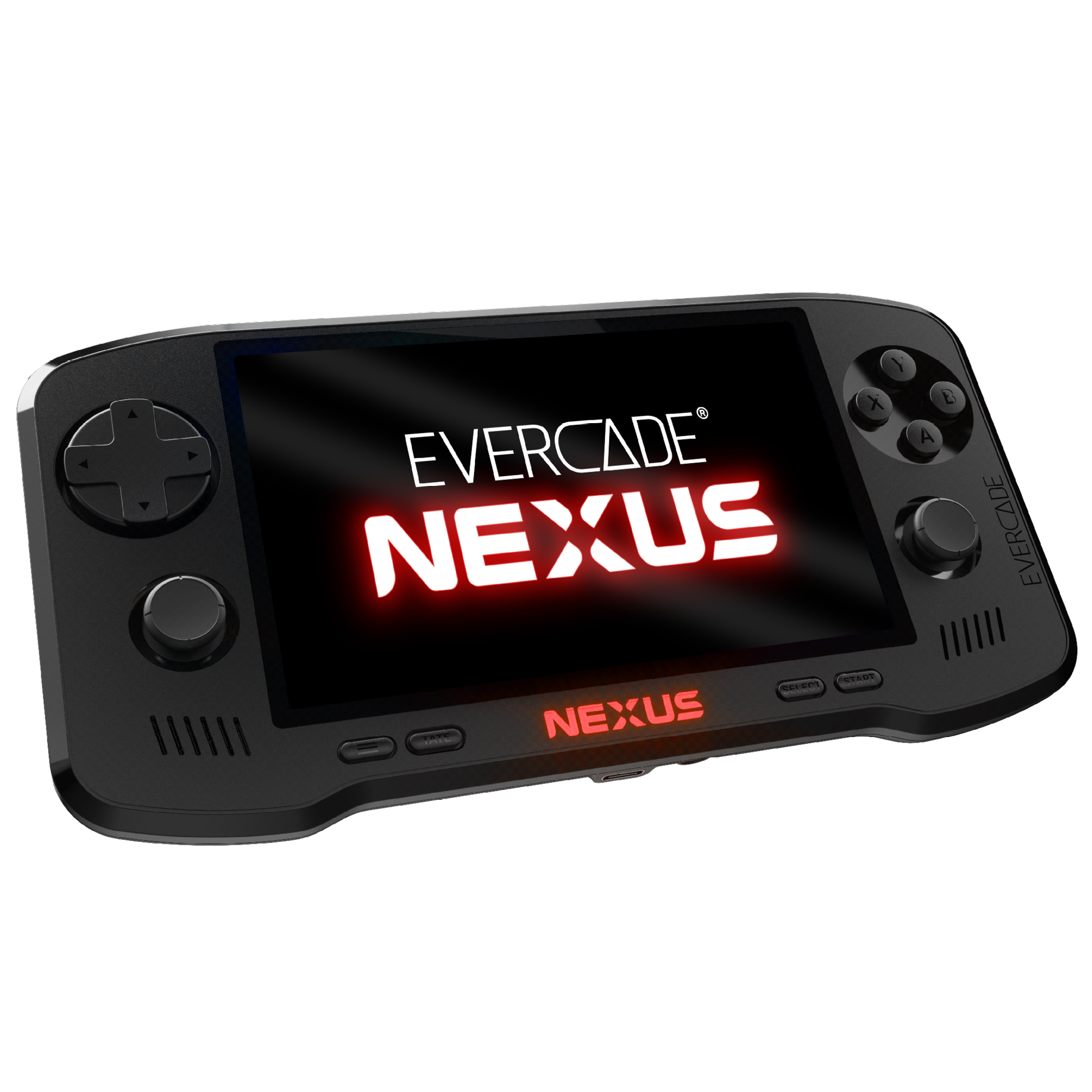 A black retro handheld console