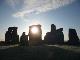 Stonehenge at sunrise.