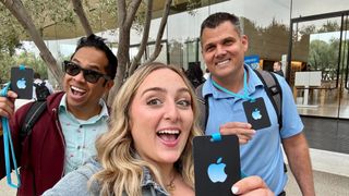 John velasco, kate kozuch and Mark spoonauer at Apple event for iPhone 16