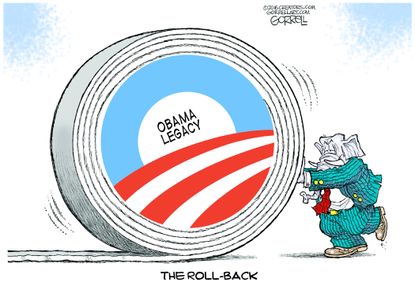 Political cartoon U.S. GOP Obama legacy