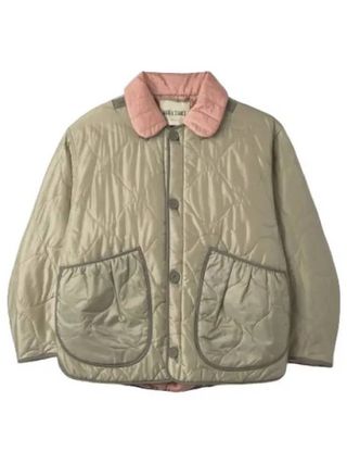 Marfa Stance Reversible Crop Quilt Jacket Sage Pink Jumper