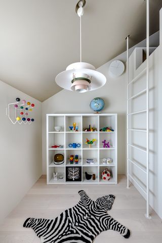 white kids' room at terada house in Tokyo