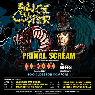 Alice Cooper 2024 UK Tour poster
