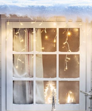 Outdoor Christmas lights at window