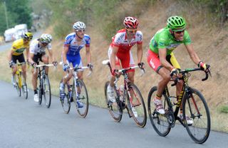 Philippe Gilbert and Thomas Voeckler in escape, Tour de France 2011, stage 10