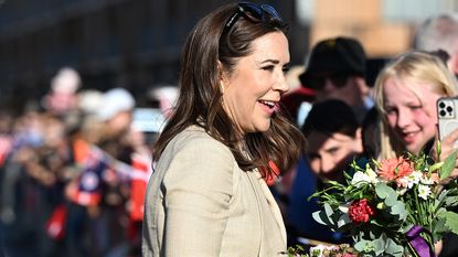 Queen Mary of Denmark meets with members of the public during a visit to the Hobart Waterfront