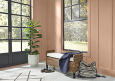 Behr Color of the Year 2021 on the walls of a hallway, the new millennial pink