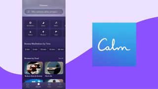 Calm app logo and homepage