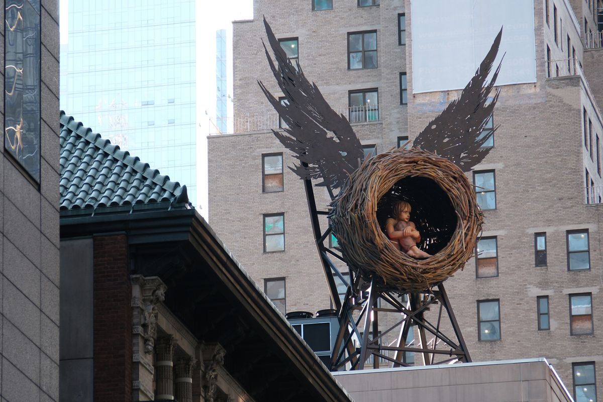 The sculpture of an angel in New York