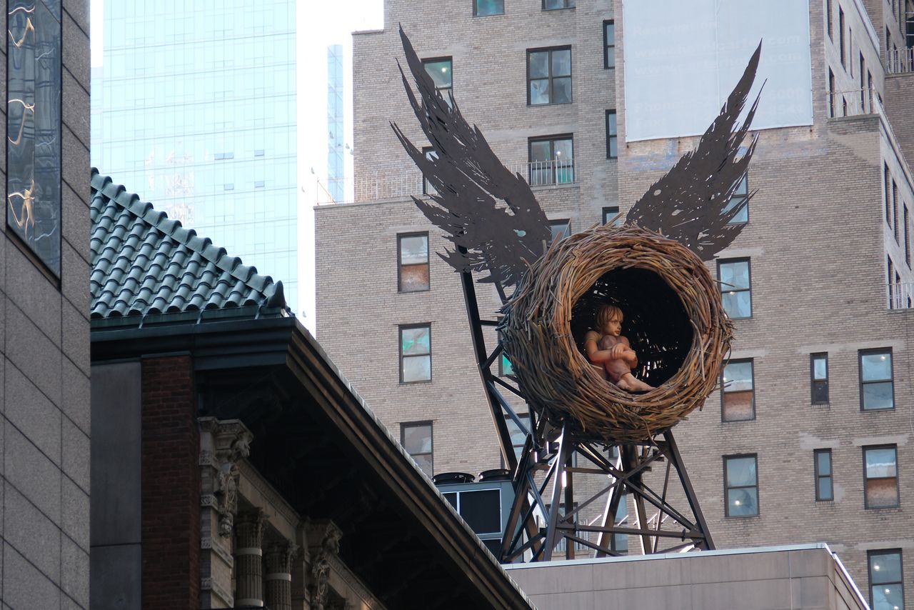 The sculpture of an angel in New York