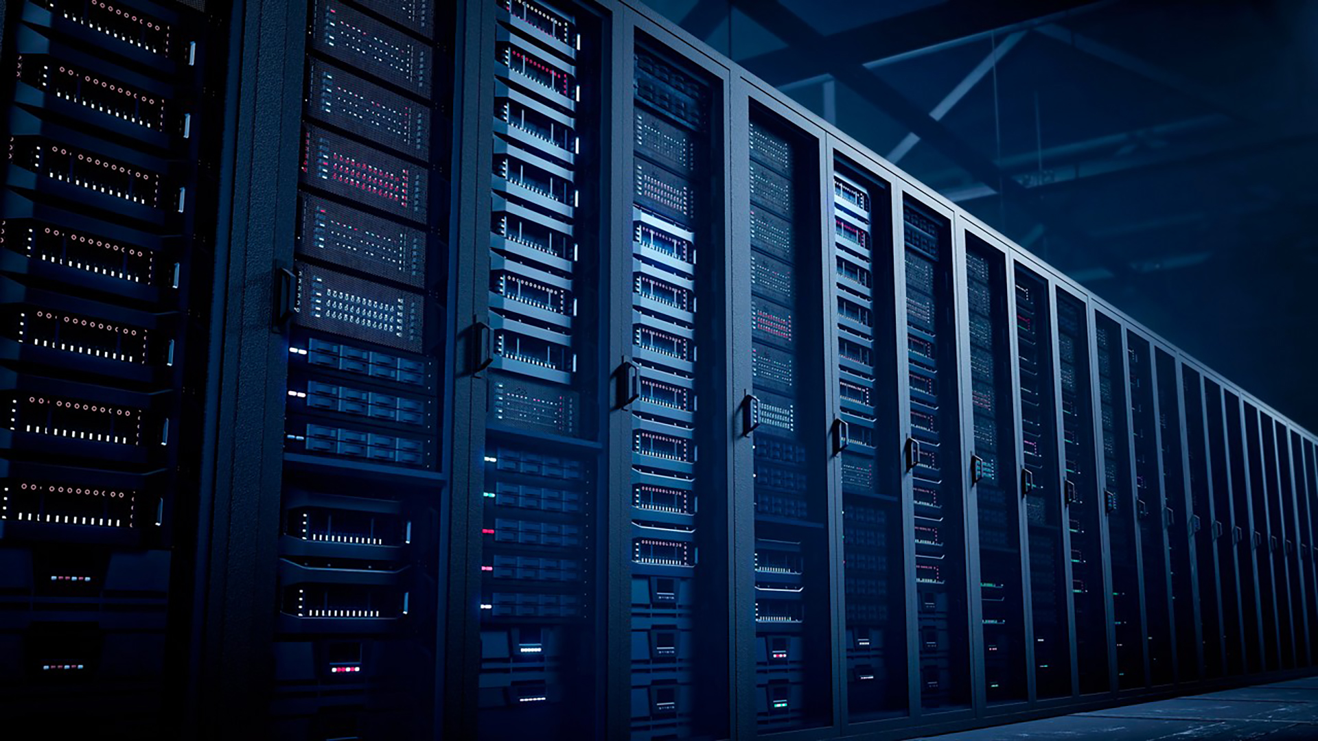 Server racks in a data center