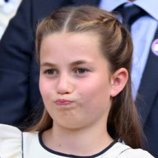 Princess Charlotte at Wimbledon making funny facial expressions