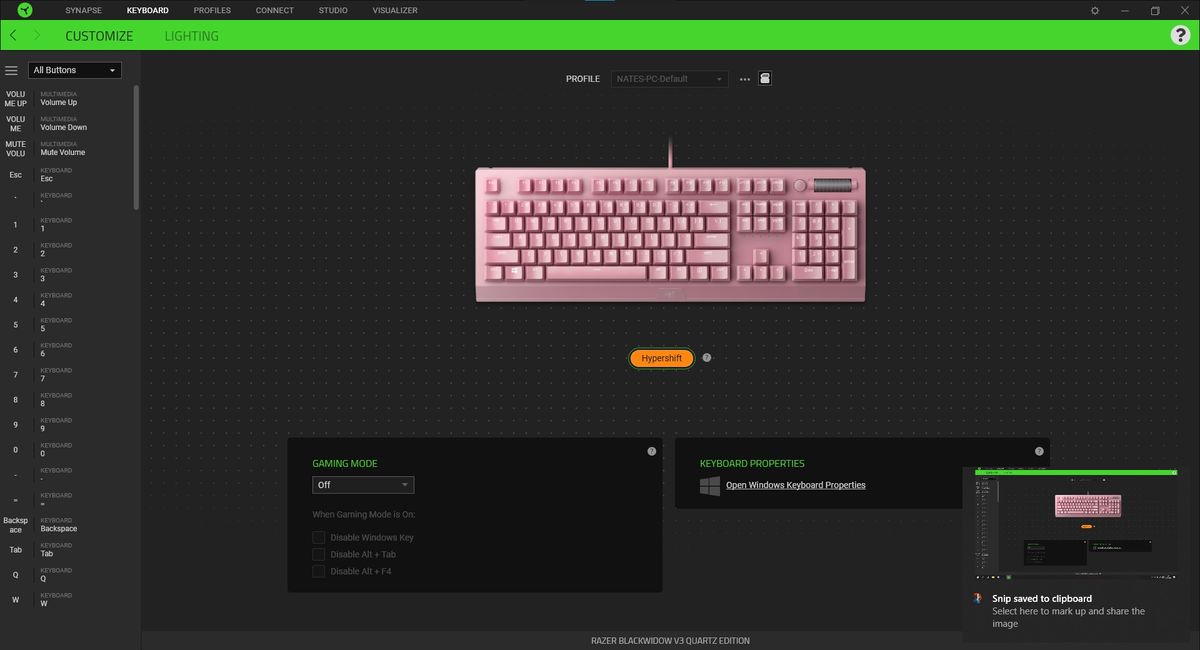 Razer BlackWidow V3 Quartz