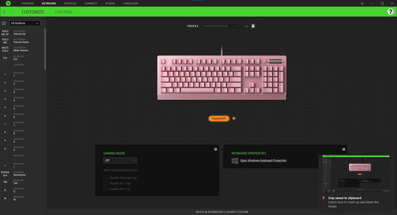 Razer BlackWidow V3 Quartz