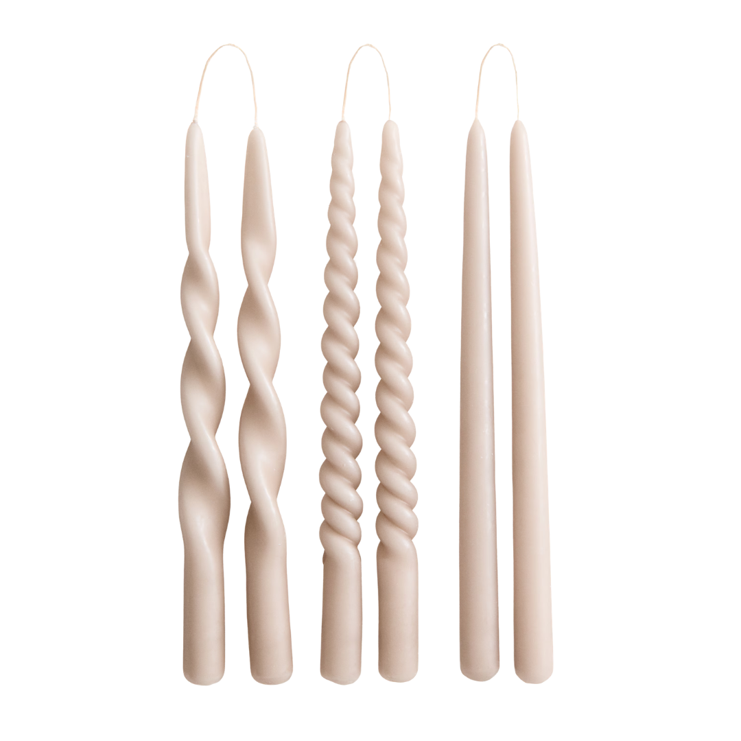 6-Pack Taper Candles - White