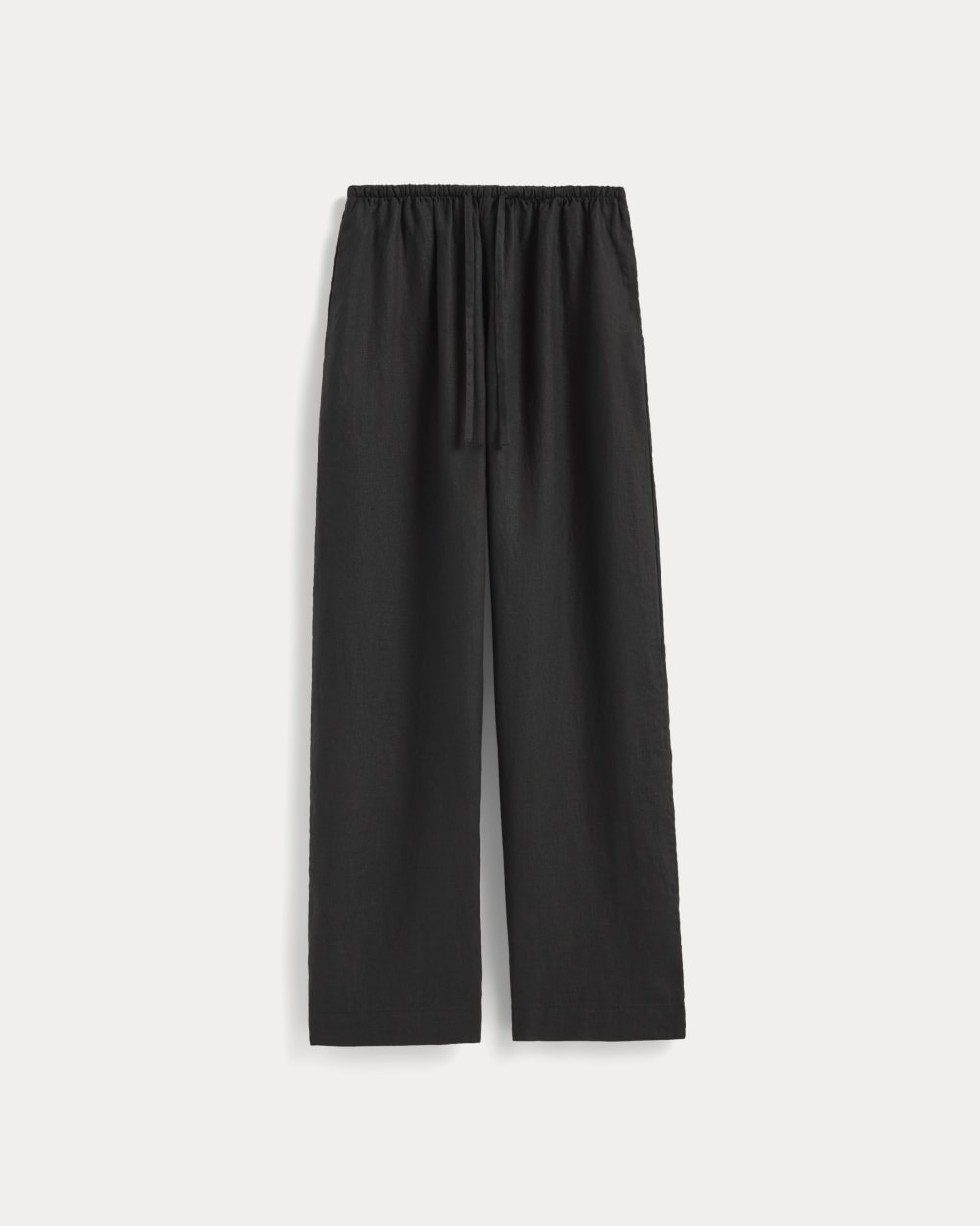 The Drawstring Pant in Linen | Black - Xxs