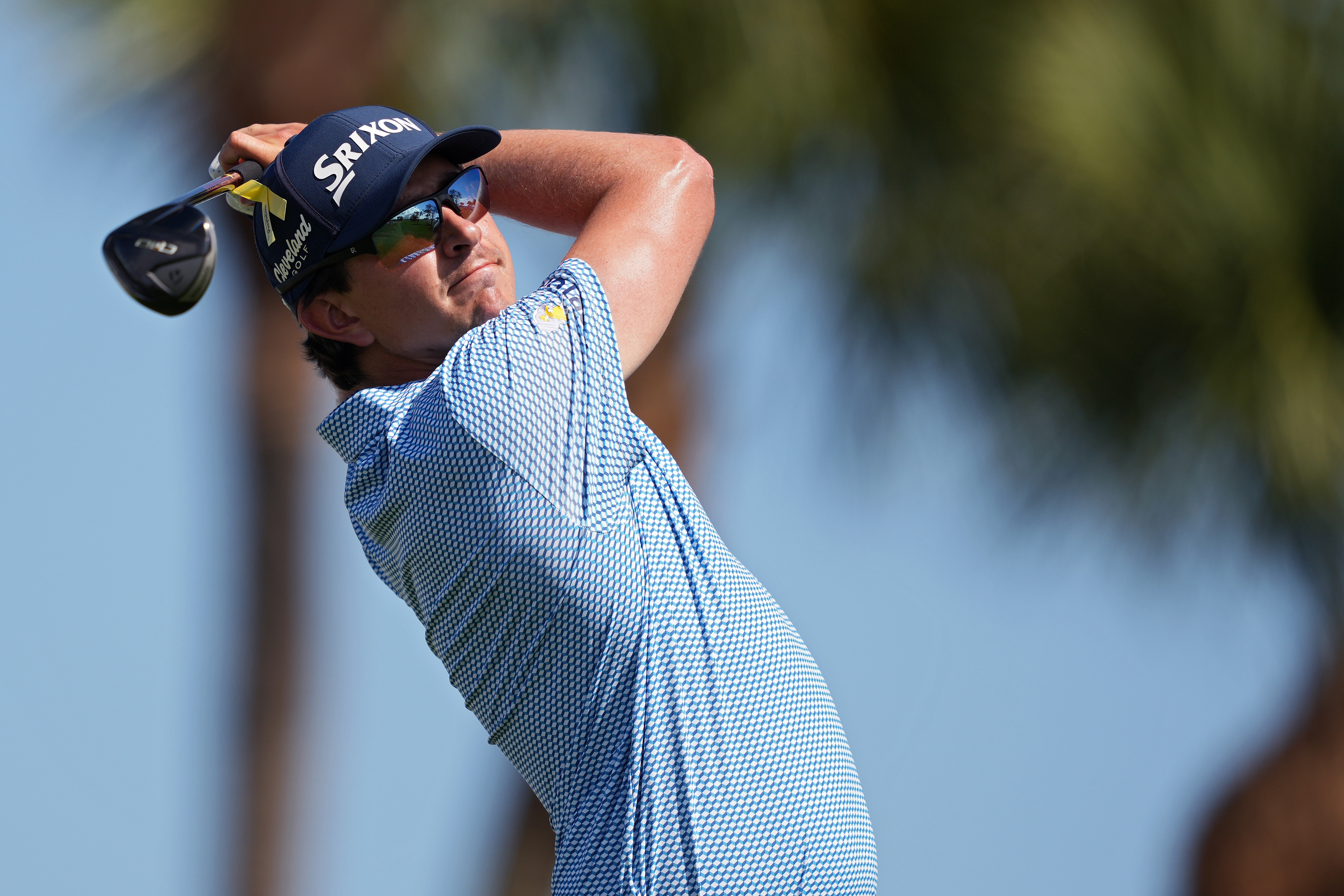 Nico Echavarria hits a fairway wood