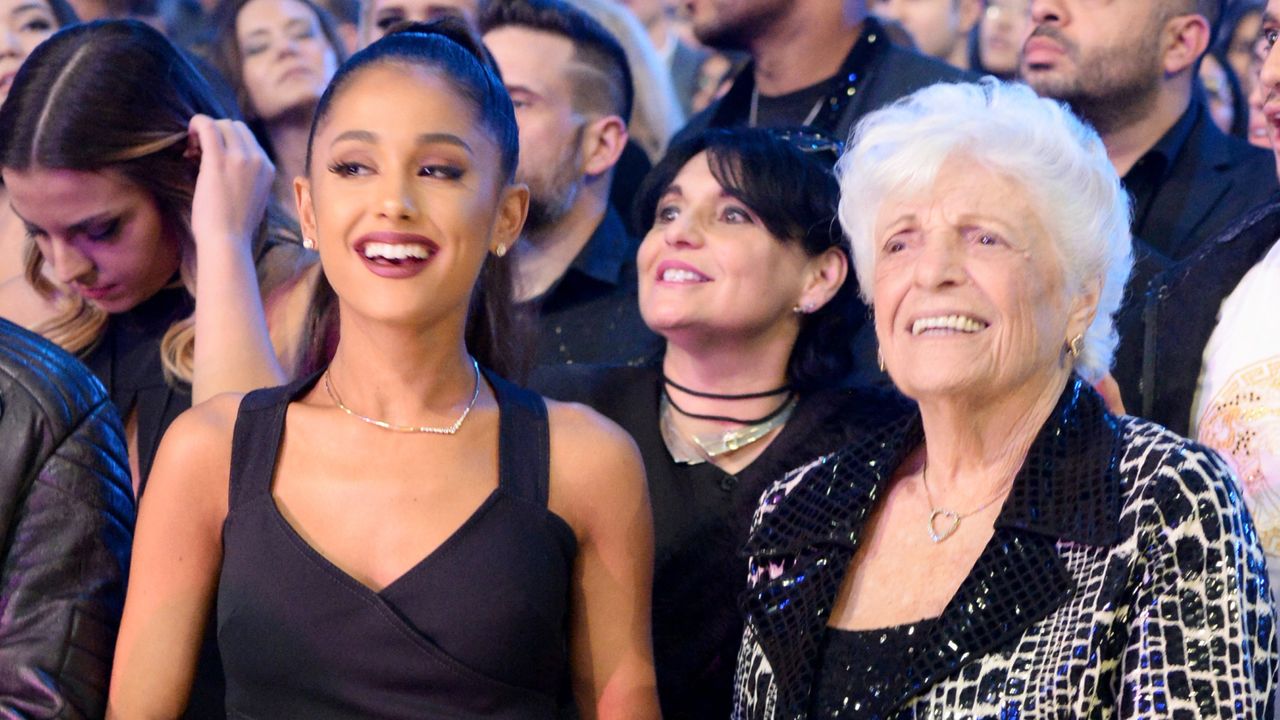 Singer Ariana Grande (L) and Marjorie &#039;Nonna&#039; Grande attend the 2016 American Music Awards at Microsoft Theater on November 20, 2016 in Los Angeles, California. 