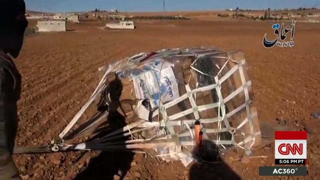 ISIS video claims to show cache of weapons from U.S. airdrop