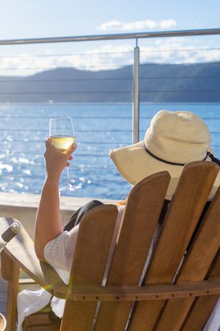 woman relaxing on a cruise ship