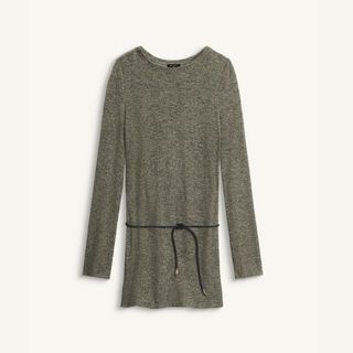 flat lay of grey jumper top