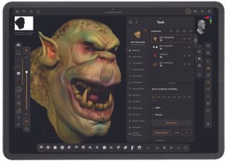 ZBrush for iPad review; a orc modelled on an iPad