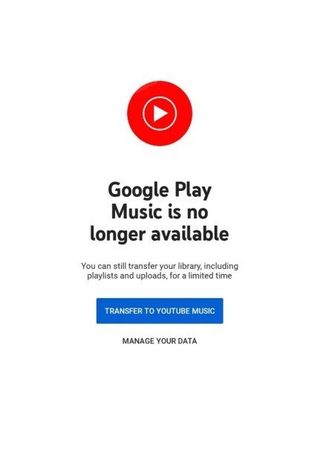Google Play Music No Longer Available