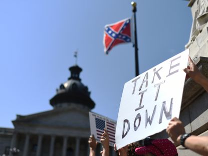 Protesters outside the South Carolina Statehouse.