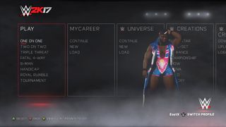 WWE 2K17 main menu