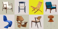 a collage of iconic danish chairs