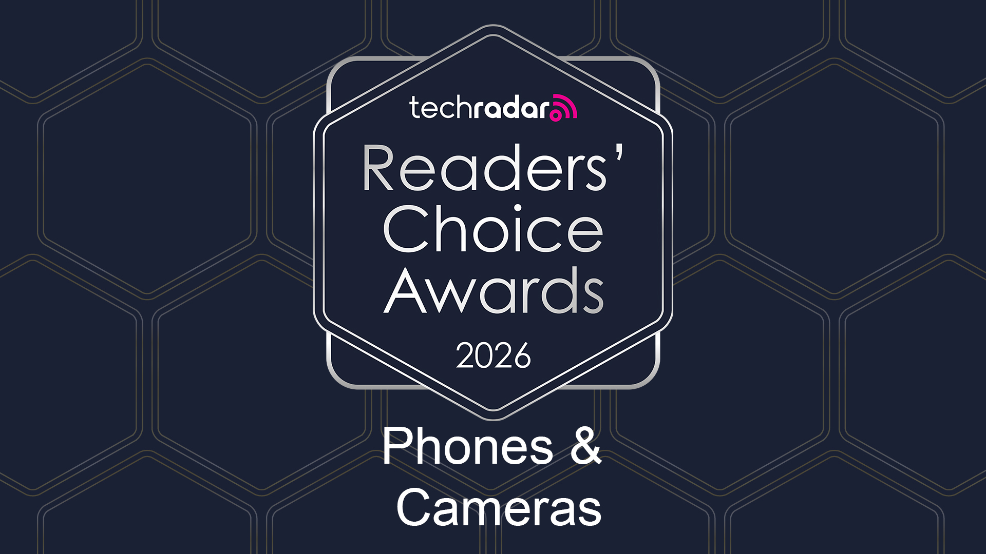 The TechRadar Readers Choice Awards logo on a patterned background