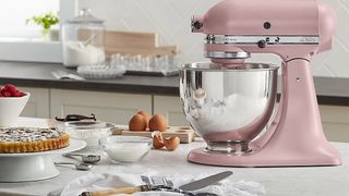 KitchenAid stand mixer on a kitchen worktop