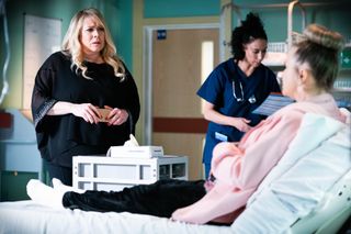 Linda Carter and Sharon Beale are in hospital in EastEnders