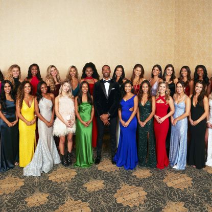 Matt James and the female cast of the Bachelor.