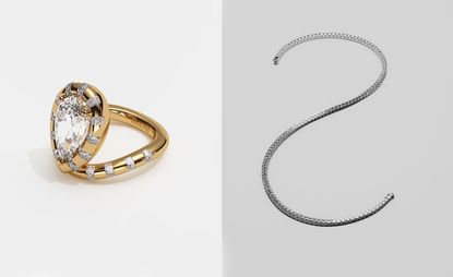 gold ring and silver necklace by Moltke