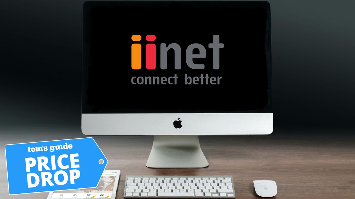 Desktop computer with iiNet logo on screen