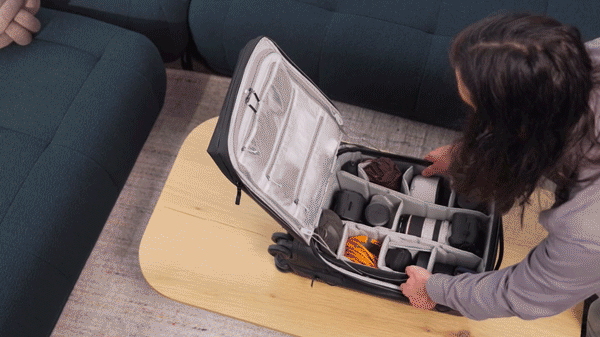 Animation of the Peak Design Roller Pro carry-on case