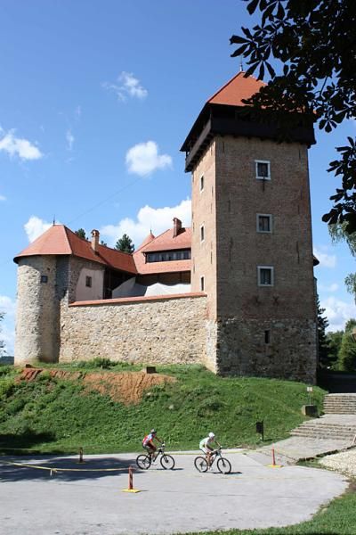 Riders passed an old castle.